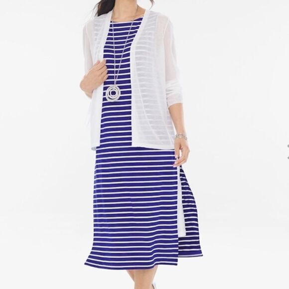 Striped Double-Layer Dress  - Picture 1 of 4